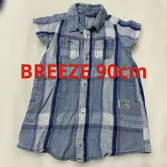 90cm 半袖デニムシャツワンピース BREEZE