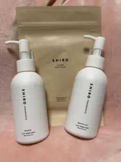 未使用　SHIRO クレイハンドソープ　2本、フェイスマスク(3枚入) 1袋のサムネイル