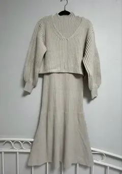 GRL グレイル　ニットワンピース セット　ベージュ　アイボリー　Sサイズ
