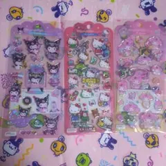ドロップジェリーシール　クロミ　キティ　マイメロ　サンリオ　シール　3枚セット