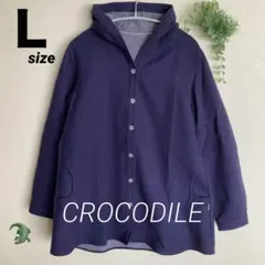 [CROCODILE]クロコダイルレディースアウターフード付きコートネイビー紺色