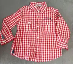 DOUBLE.B 赤と白のチェックシャツ 90cm　mikihouse