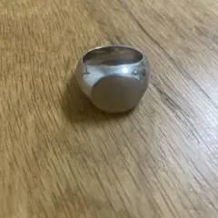 美品シンプル ステンレススチール リング15号