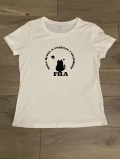 FILA 猫プリント Tシャツ ホワイト