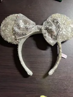 シルバー ミッキー耳カチューシャ