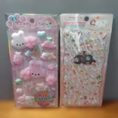 正規品　もちプニューステッカーうさぎ　プチドロップステッカー　シマエナガ　セット