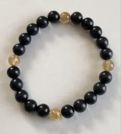 ◎天然石☆サファイヤ＆ゴールドルチル 組み合わせ・ブレスレット