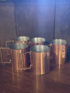 新光金属 COPPER100 銅製 アイスペール ラタンハンドル トング付き