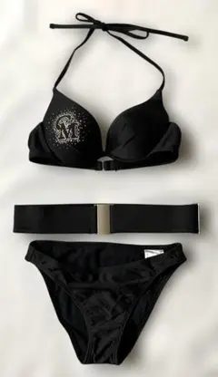 【新品未使用】爆盛れセシルマクビーブラックビジュー、ベルト付きセパレートM