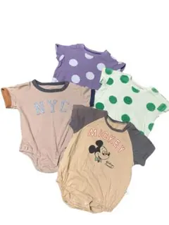 bREEZE ミッキーマウス　ブリーズロンパース4枚セット　70㎝80㎝