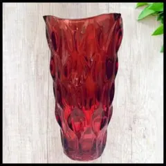 フラワーベース ガラス 小さめ 花瓶 北欧インテリア クリア レッド 赤