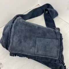 美品✨ ヴィヴィアン ショルダーバッグ 変形バッグ フリンジ スエード ネイビー