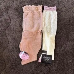 新品未使用 ブロンドール17℃ ピンクと白ソックス2足セットレースルーズソックス
