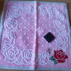 新品未使用！ANNA SUI バラ刺繍 タオルハンカチ