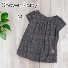 Shower Party　ペイズリー柄　ギャザーブラウス　半袖　M