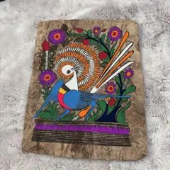 大型】メキシコ伝統工芸 アマテ絵 額装品 生命の樹 民芸 フォーク