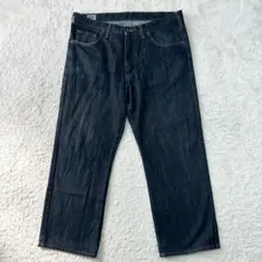 EDWIN 404 W38 ストレートデニム パンツ インディゴ 牛革パッチ