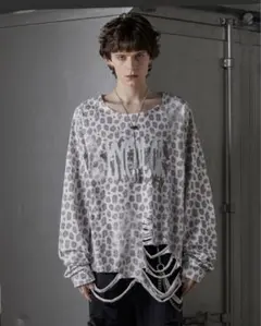 GRANCY総柄ラインストーングラフィックロンT グランシーM