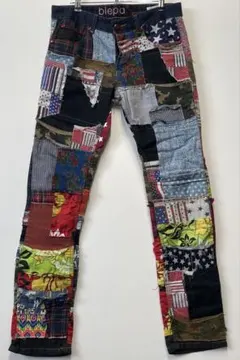 BiePa.JEANS 1971パッチワークデニムパンツ クレイジーパターン31 