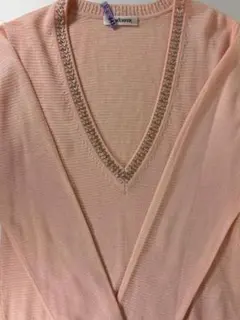 NEWYORKER ニューヨーカーVネックビーズニットプルオーバー