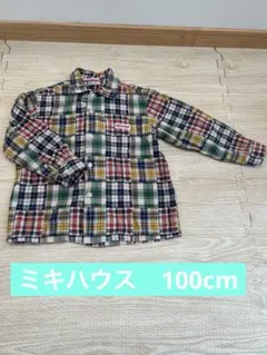 ミキハウス　長袖シャツ　襟付き　チェック柄　100cm