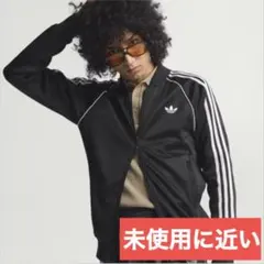 美品adidas トラックジャケット 黒 トレフォイルブラックジャージ