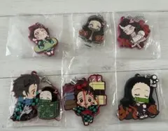 鬼滅の刃　ラバーストラップ　マスコット　炭治郎　ねずこ６点セット