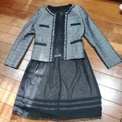 アンタイトル セットアップ ツイード ノーカラー 大きいサイズ L 黒