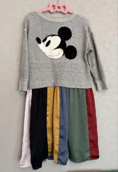 DENIM DUNGAREE☆MICKEY FACE ワンピース