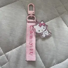 サンリオ チャーミーキティ ロゴ刺繍キーホルダー