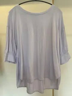 レディース 半袖 Tシャツ カットソー ライトパープル 綿100%のサムネイル