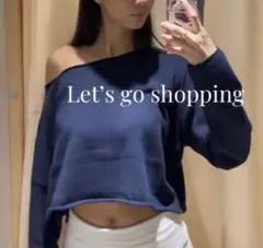 brandy melville ネイビー オフショルニット