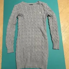 Polo Ralph Lauren ケーブルニットワンピース グレー