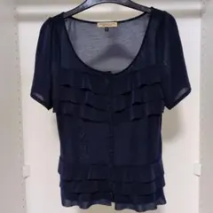 PROPORTION BODY DRESSING 半袖 ブラウス ネイビー