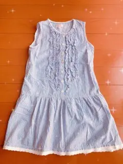 レースのストライプ夏のフリルワンピース