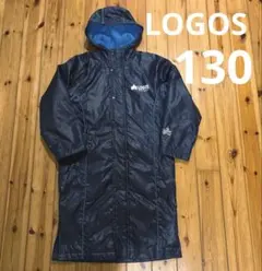 LOGOS ロゴス　ベンチコート　ロング　中綿　ダウン　130 ネイビー　水色