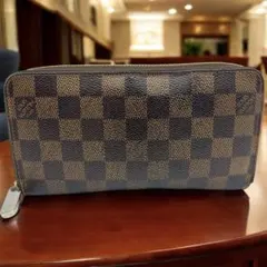 【極美品】ルイ・ヴィトン　ダミエ　ラウンドファスナー 長財布　#24