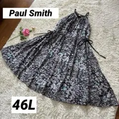 Paul Smith ホルターネックフレアワンピース 花柄 リボン 大きいサイズ