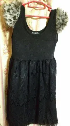 レースワンピース 、ヒョウ柄ファ、ドレス