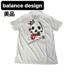 balance design ゴルフウェア　ポロシャツ スカル　ビックロゴ　美品
