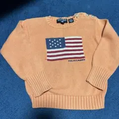 Ralph Lauren POLOJEANS アメリカ国旗セーター 3Tオレンジ