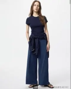 UNIQLO クレープジャージーストレートパンツ　XS 丈短め