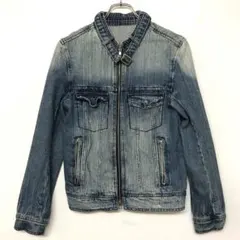 MICHEL KLEIN HOMME 古着 デニムシングルライダースジャケット