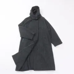 【美品】AZUL BY MOUSSY ヘリンボーンフードコート レザーパイピング