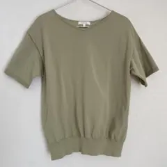 グローバルワーク スッキレイさらさらVネックプルオーバー ライトオリーブ M