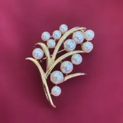 パール フラワー ブローチ ゴールド 上品 フォーマル 入学式 卒業式 結婚式