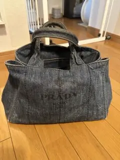 PRADA CANAPA プラダ カナパ　デニム トートバッグ　Mサイズ
