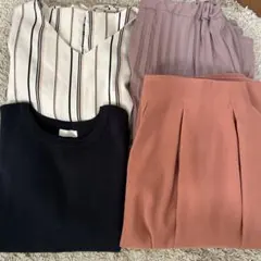 ブラウスとスカートのセットアップ　4点セット オフィスカジュアル