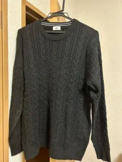 BROWNY STANDARD ケーブル編み　ニット L 黒