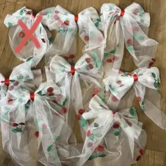 チュールリボンヘアクリップ　7個セット